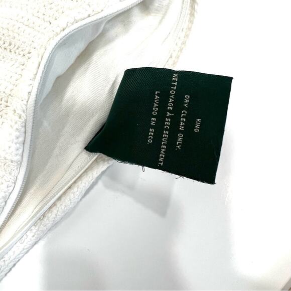 Lauren Ralph Lauren Knit White Cream King Pillowcase Shams Zippered x2 (TWO) - Picture 8 of 12